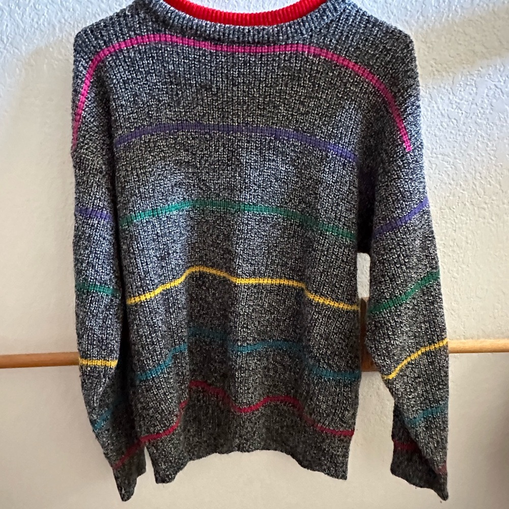 Grey Striped Sweater